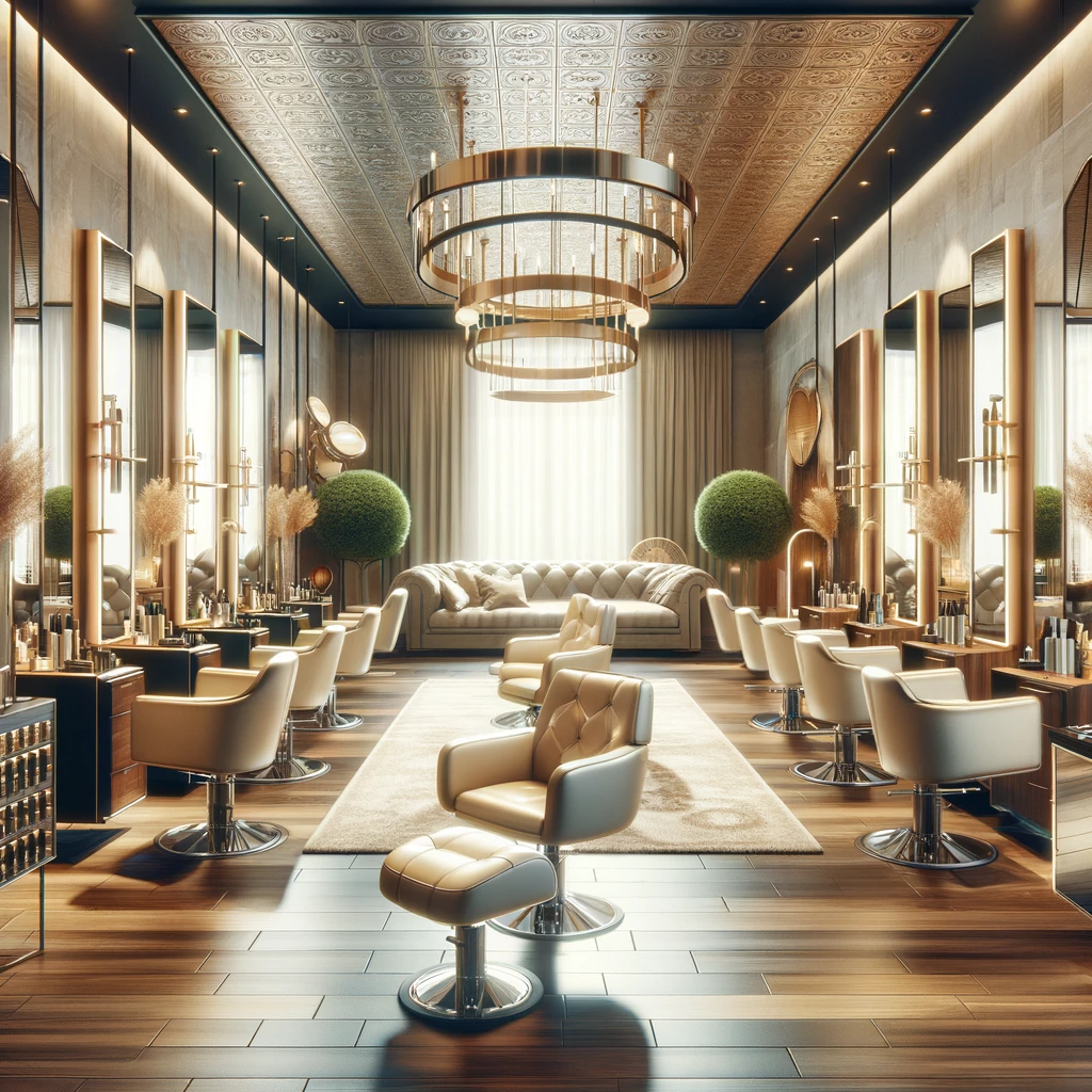 salon where the focus is on bespoke hair styling, color services, and indulgent hair treatments, showcasing a sanctuary for rejuvenation and transformation